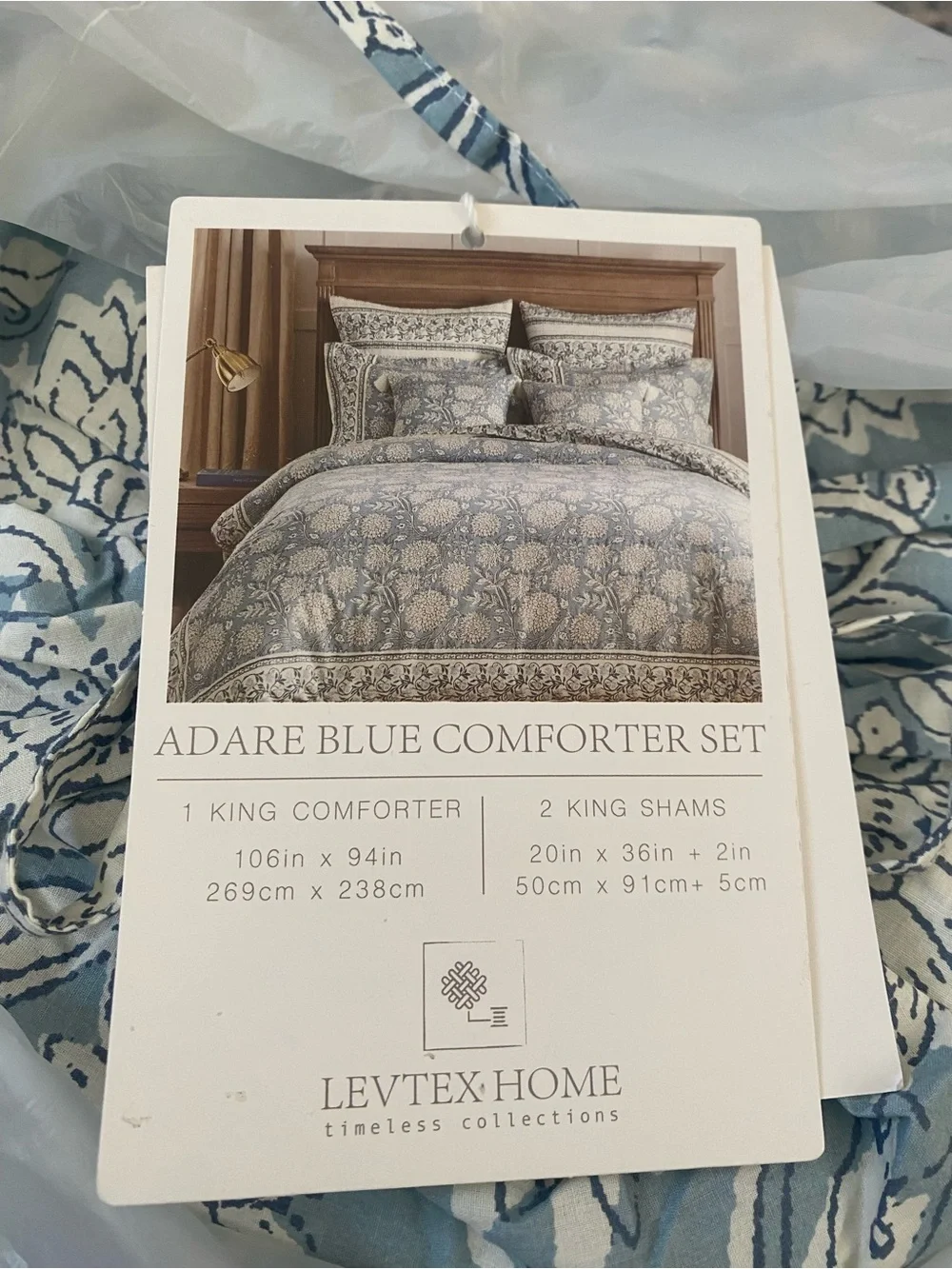 Levtex Home Adare Blue Comforter Set 3 Pc - King